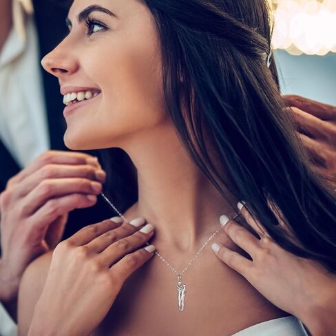 zaxsj Hug Couple Necklace 925 Sterling Silver Hugging Pendant Necklace Jewelry Valentine's Day Gifts for Women Wife Girlfriend in Kuwait