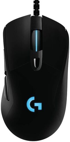 Logitech G403 Hero 25K Gaming Mouse, Lightsync RGB, Lightweight 87G+10G optional, Braided Cable, 25, 600 DPI, Rubber Side Grips, Black, 4.9" x 2.7" x 1.7" in Saudi Arabia