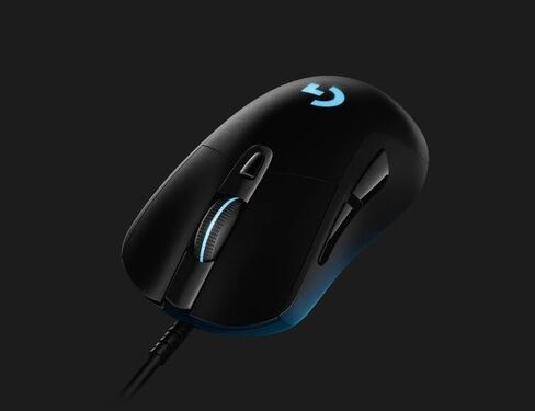 Logitech G403 Hero 25K Gaming Mouse, Lightsync RGB, Lightweight 87G+10G optional, Braided Cable, 25, 600 DPI, Rubber Side Grips, Black, 4.9" x 2.7" x 1.7" in Saudi Arabia