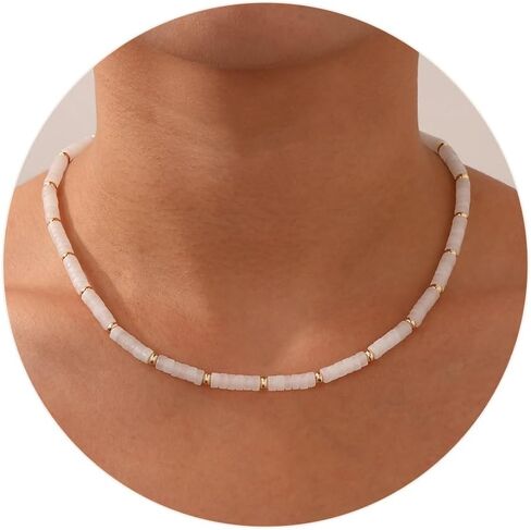 قلادات مطرزة من Apsvo للنساء قلادات من الأحجار الكريمة بوهو قلادة صيفية من الحجر الطبيعي مجوهرات الشاطئ in Kuwait