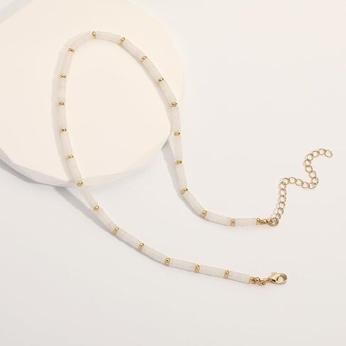 قلادات مطرزة من Apsvo للنساء قلادات من الأحجار الكريمة بوهو قلادة صيفية من الحجر الطبيعي مجوهرات الشاطئ in Kuwait