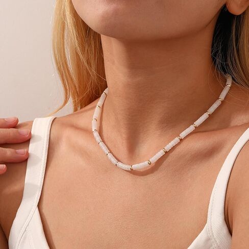 قلادات مطرزة من Apsvo للنساء قلادات من الأحجار الكريمة بوهو قلادة صيفية من الحجر الطبيعي مجوهرات الشاطئ in Kuwait