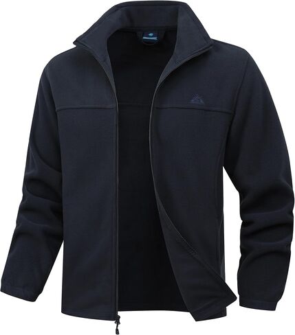 Men's Soft Polar Fleece Jacket with Pockets Lightweight Outdoor Recreation Full Zip Coat in Saudi Arabia