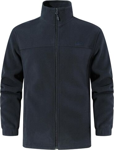 Men's Soft Polar Fleece Jacket with Pockets Lightweight Outdoor Recreation Full Zip Coat in Saudi Arabia