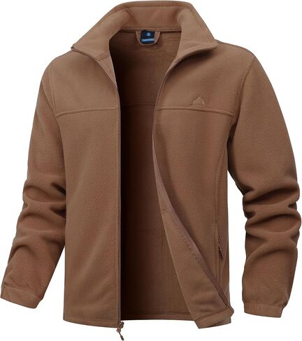 Men's Soft Polar Fleece Jacket with Pockets Lightweight Outdoor Recreation Full Zip Coat in Saudi Arabia