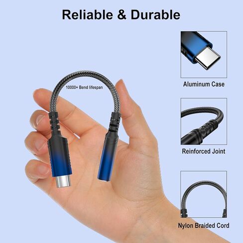 ACAGET USB C to 3.5mm Headphone Adapter, USB Type C Dongle Audio Jack Converter DAC Chip Braided Cable Aux Earbuds Adapter for Samsung S21 S22 Ultra S23 FE S20 Galaxy A53 A54 iPhone 15 Pro Max Black in Kuwait