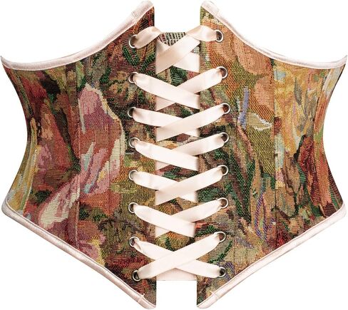Scarlet Darkness Women's Corset Belt Floral Lace Up Boned Underbust Corset Waist Belts for Dress in Saudi Arabia