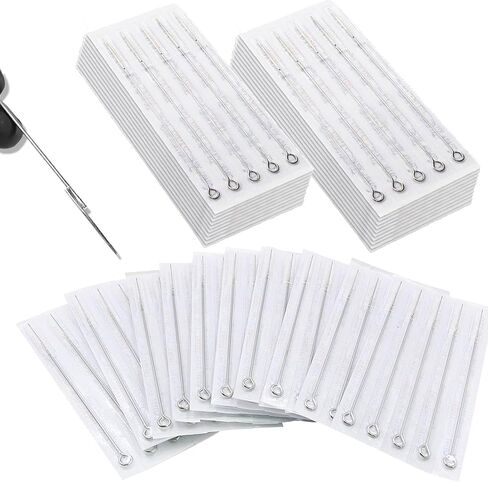Tattoo Needles - LEEYUKA 100pcs Stick and Poke Needles #12 3RL 5RL 7RL 9RL 3RS 5RS 7RS 9RS 5M1 7M1 Assorted in Saudi Arabia