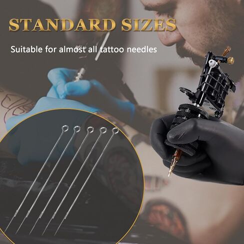 Tattoo Needles - LEEYUKA 100pcs Stick and Poke Needles #12 3RL 5RL 7RL 9RL 3RS 5RS 7RS 9RS 5M1 7M1 Assorted in Saudi Arabia