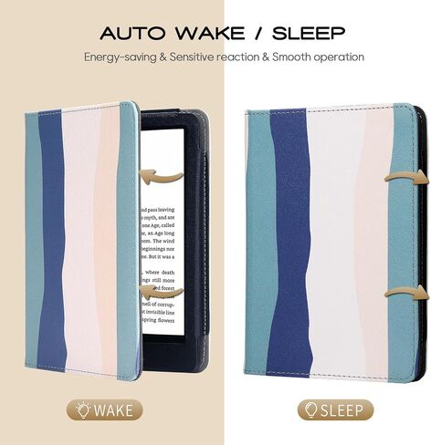 SCSVPN Case for 6.8'' Kindle Paperwhite 11th Generation 2021 Release and Kindle Paperwhite Signature Edition - Slim Durable Fabric Cover with Stand, Hand Strap, Card Slot, Auto Wake/Sleep - Pink in Saudi Arabia