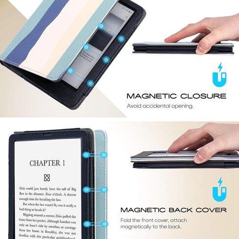 SCSVPN Case for 6.8'' Kindle Paperwhite 11th Generation 2021 Release and Kindle Paperwhite Signature Edition - Slim Durable Fabric Cover with Stand, Hand Strap, Card Slot, Auto Wake/Sleep - Pink in Saudi Arabia