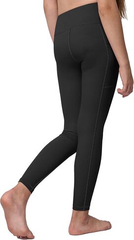 سراويل ضيقة رياضية للفتيات مع جيوب - سراويل ضيقة عالية الخصر لتمارين الرقص والجري واليوجا in Kuwait