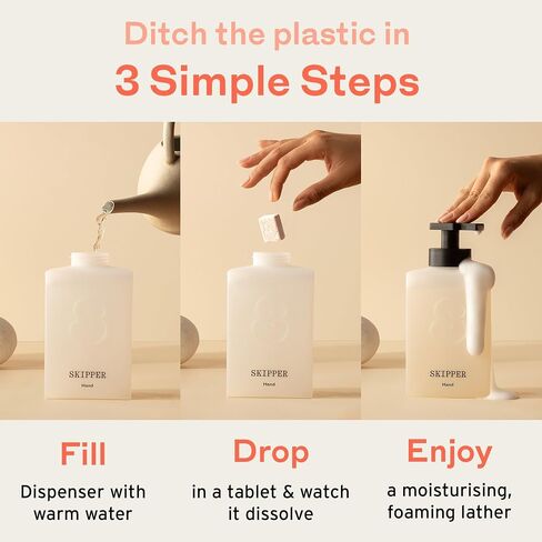 Tirtyl Skipper Foaming Hand Soap Tablet Refills - 12 Pack - 96 fl oz total (12x 8 fl oz) - Rebranded - Compostable Packaging - Bergamot, Blue Cypress & Sage in Saudi Arabia