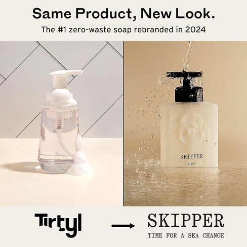 Tirtyl Skipper Foaming Hand Soap Tablet Refills - 12 Pack - 96 fl oz total (12x 8 fl oz) - Rebranded - Compostable Packaging - Bergamot, Blue Cypress & Sage in Saudi Arabia