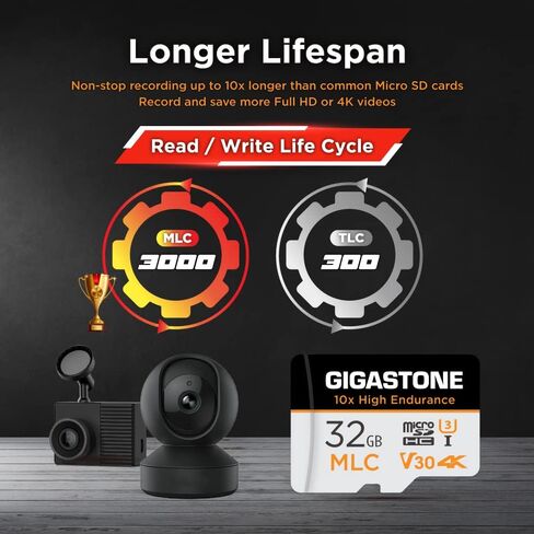 [Gigastone] 256GB Micro SD Card, Camera Plus, GoPro, Action Camera, Sports Camera, High Speed 100MB/s, 4K UHD Video Recording, A1 V30 U3 Class 10, with Adapter in Saudi Arabia