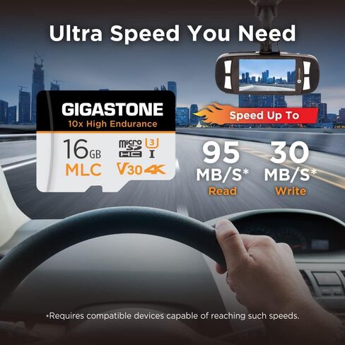 [Gigastone] 256GB Micro SD Card, Camera Plus, GoPro, Action Camera, Sports Camera, High Speed 100MB/s, 4K UHD Video Recording, A1 V30 U3 Class 10, with Adapter in Saudi Arabia
