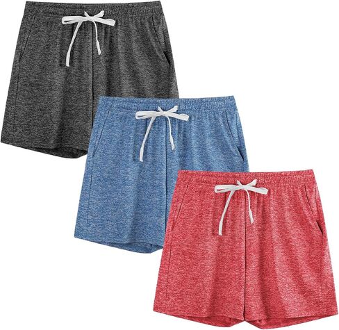 3-Pack Kids/Girls/Teen Girls Athletic Shorts Dry-Fit High Waisted Running Shorts with Pockets (5-18 Years) in Saudi Arabia