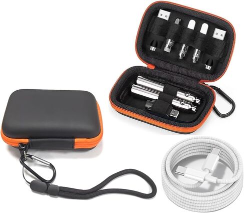 (Only Case) 510 thread charger Storage Case, Carrying Battery Bag Pen case Small Travel case, Organizer Pouch with Carabiner, for Battery pen USB disk Storage Case.1Pack in Saudi Arabia
