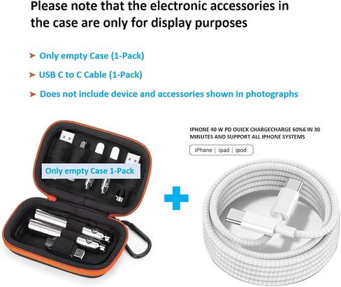 (Only Case) 510 thread charger Storage Case, Carrying Battery Bag Pen case Small Travel case, Organizer Pouch with Carabiner, for Battery pen USB disk Storage Case.1Pack in Saudi Arabia