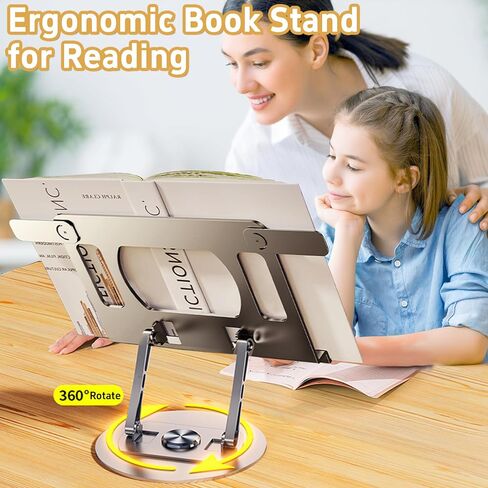 Cookbook Stand for Kitchen Counter, Wooden Cookbook Holder, Unique Gifts for Women - Adjustable and Foldable Recipe Book Stand, Cooking Gift for Wife Mom Grandma on Mother's Day Birthdays in Saudi Arabia