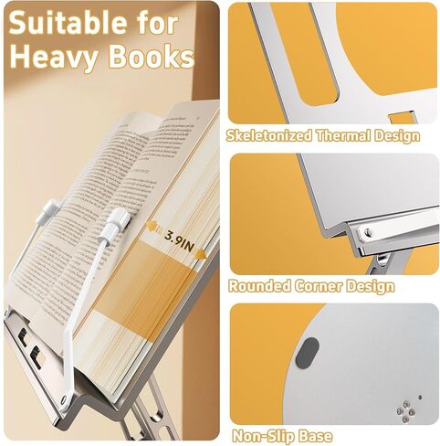 Cookbook Stand for Kitchen Counter, Wooden Cookbook Holder, Unique Gifts for Women - Adjustable and Foldable Recipe Book Stand, Cooking Gift for Wife Mom Grandma on Mother's Day Birthdays in Saudi Arabia