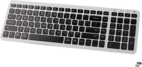 Compact Bluetooth & 2.4Ghz Keyboard Wireless - Multi-Device Quiet Wireless Keyboard - 106 Keys Full Size Keyboard for iPad, Tablet, Laptop, Computer, PC, Notebook, Windows, Mac OS, Android (Rose Gold) in Kuwait
