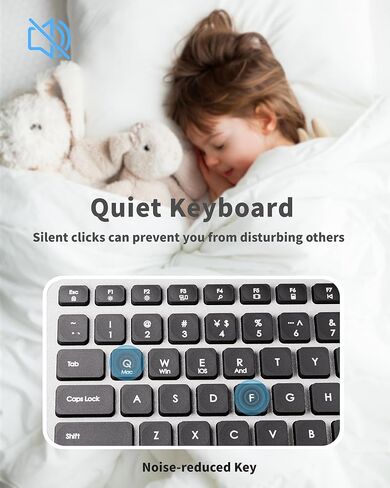 Compact Bluetooth & 2.4Ghz Keyboard Wireless - Multi-Device Quiet Wireless Keyboard - 106 Keys Full Size Keyboard for iPad, Tablet, Laptop, Computer, PC, Notebook, Windows, Mac OS, Android (Rose Gold) in Kuwait