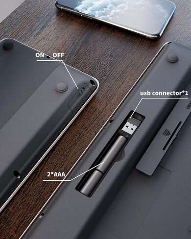 Compact Bluetooth & 2.4Ghz Keyboard Wireless - Multi-Device Quiet Wireless Keyboard - 106 Keys Full Size Keyboard for iPad, Tablet, Laptop, Computer, PC, Notebook, Windows, Mac OS, Android (Rose Gold) in Kuwait