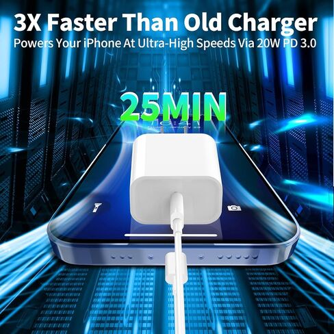 【MFi Certified】iPhone 15 Charger Fast Charging, Redpark 3Pack 20W USB-C Power Type-C Wall Charger Adapter+6FT USB-C to USB-C Charge Cable for iPhone 15 Plus/15 Pro/15 Pro Max/iPad Pro/Air/Mini/AirPods in Kuwait