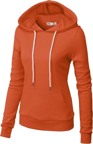 H2H Women's Slim Fit Zip Up & Pullover Hoodie Lightweight Long Sleeve Kangaroo Pocket Basic Casual Sweatshirt in Kuwait