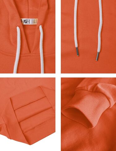 H2H Women's Slim Fit Zip Up & Pullover Hoodie Lightweight Long Sleeve Kangaroo Pocket Basic Casual Sweatshirt in Kuwait