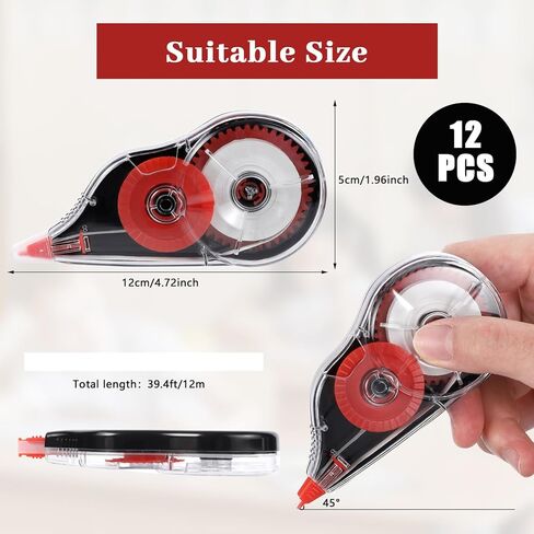 4 قطع من شريط تصحيح أبيض من BESARME شريط تصحيح ملون بطول 39.4 قدم لكل قلم شريط تصحيح أسطواني للوازم المكتبية للطلاب in Kuwait