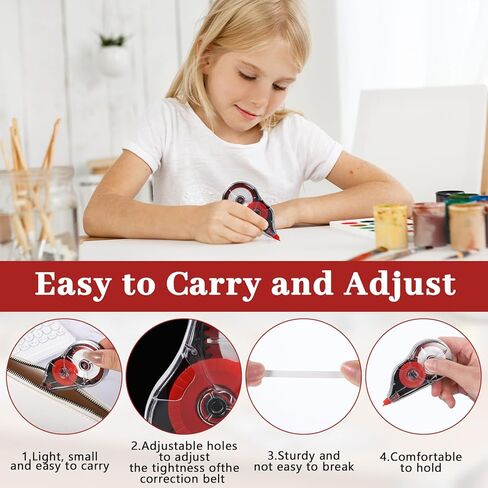 4 قطع من شريط تصحيح أبيض من BESARME شريط تصحيح ملون بطول 39.4 قدم لكل قلم شريط تصحيح أسطواني للوازم المكتبية للطلاب in Kuwait