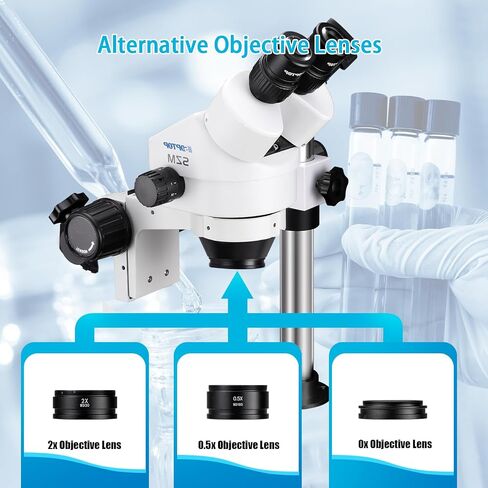 DZQ Micro Inlaid Mirror 7X-45X Multi-Directional Microscope Set Working Distance 3.7-11.8 inch Micro-Setting Microscope Spring Bracket with Ring Light(Upgraded Version) in Saudi Arabia