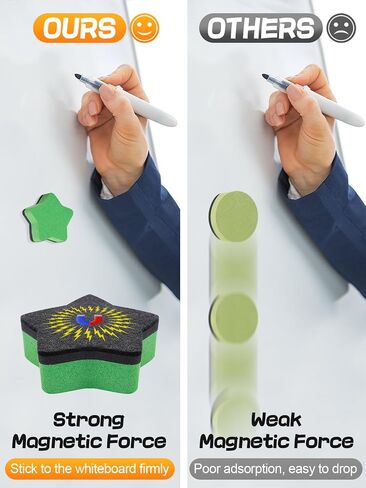 24 pcs Strong Magnetic Whiteboard Erasers - Mini Dry Erase Erasers, Small Chalkboard Cleansers Wiper for Kids and Teachers Classroom Must Haves School Supply Home and Office, Square in Kuwait