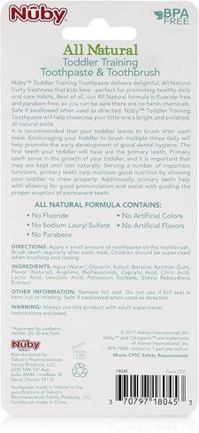 Dr. Talbot's Toddler Training Toothpaste Naturally Inspired with Citroganix, with Toothbrush Included, Blue/Green, 1.6 Ounce in Saudi Arabia