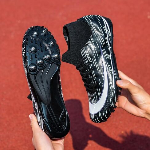 أحذية Track Spikes الرياضية Sprint للرجال أحذية رياضية للتدريب على القفز والسباقات، أحذية رياضية احترافية للمسافات والجري للمسارات والميدان للشباب خفيفة الوزن ومسامية in Kuwait