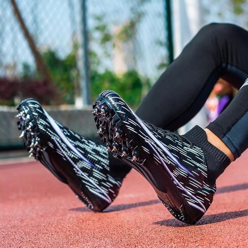 أحذية Track Spikes الرياضية Sprint للرجال أحذية رياضية للتدريب على القفز والسباقات، أحذية رياضية احترافية للمسافات والجري للمسارات والميدان للشباب خفيفة الوزن ومسامية in Kuwait