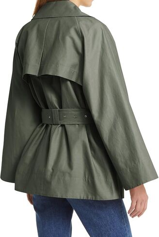 Cicy Bell Womens Casual Trench Coat Double Breasted Long Sleeve Fall Jacket Classic Lapel Overcoat with Belt in Saudi Arabia