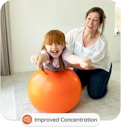 BABYGO® Sensory Exercise Ball | Peanut Ball for Kids | Autism Therapy Calming Development Activities Motor Skills | Exercise Book & Pump Included 45CM,Blue|Orange in Saudi Arabia
