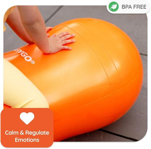 BABYGO® Sensory Exercise Ball | Peanut Ball for Kids | Autism Therapy Calming Development Activities Motor Skills | Exercise Book & Pump Included 45CM,Blue|Orange in Saudi Arabia