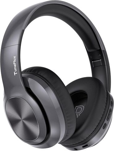 TuneFlux Wireless Bluetooth Headphones Over Ear, 80H Playtime, 3EQ Sound Modes, HiFi Stereo Headphones with Deep Bass Microphone, Foldable Bluetooth 5.3 Headphones for Smartphone/PC/Computer in Kuwait