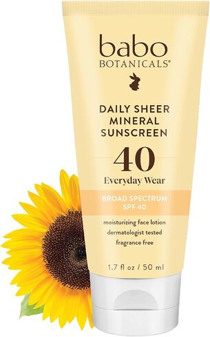 واقي للوجه من أشعة الشمس دايلي شير صن سكرين عامل الوقاية من أشعة الشمس SPF40 من بابو بوتانيكالز 1.7 oz in Kuwait