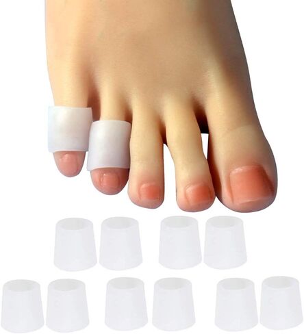Hoogoo Pinky Toe Sleeves 10pcs with Hole, Toe Protecters Covers for Small Toe, Protect Toe from Rubbing, Ingrown Toenails, Corns, Blisters, Hammer Toes and Other Painful Toe Problems in Saudi Arabia