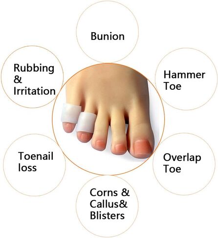 Hoogoo Pinky Toe Sleeves 10pcs with Hole, Toe Protecters Covers for Small Toe, Protect Toe from Rubbing, Ingrown Toenails, Corns, Blisters, Hammer Toes and Other Painful Toe Problems in Saudi Arabia