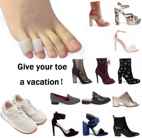 Hoogoo Pinky Toe Sleeves 10pcs with Hole, Toe Protecters Covers for Small Toe, Protect Toe from Rubbing, Ingrown Toenails, Corns, Blisters, Hammer Toes and Other Painful Toe Problems in Saudi Arabia