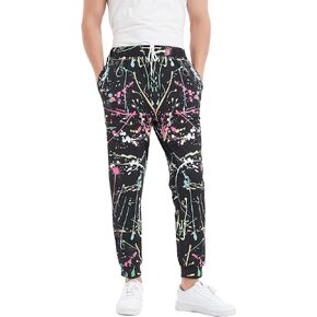 MIAIULIA 80s & 90s ريترو نيون للرجال/النساء Sweatpants مضحك ركض السراويل بنطال رياضي مع الرباط in Kuwait