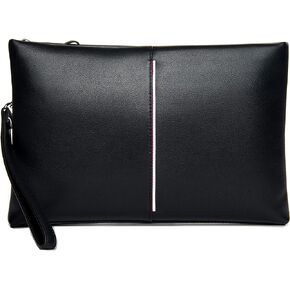 Genuine Leather Clutch Bag for Men Handbag Wrist Bag Business Large Purse Envelope Bag