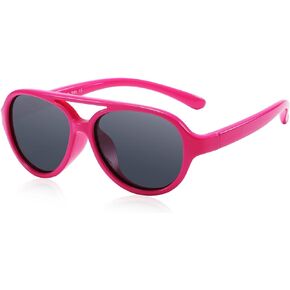 DUCO Polarized Kids Aviator Sunglasses for Boys Girls Flexible Toddler Shades UV Protection Age 3-5 K011