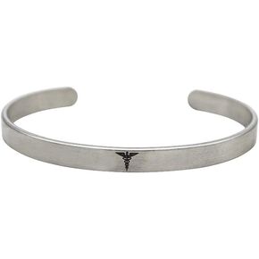 BariatricPal Gastric Surgery Medical Alert Adjustable Bracelet Cuff - Silver
